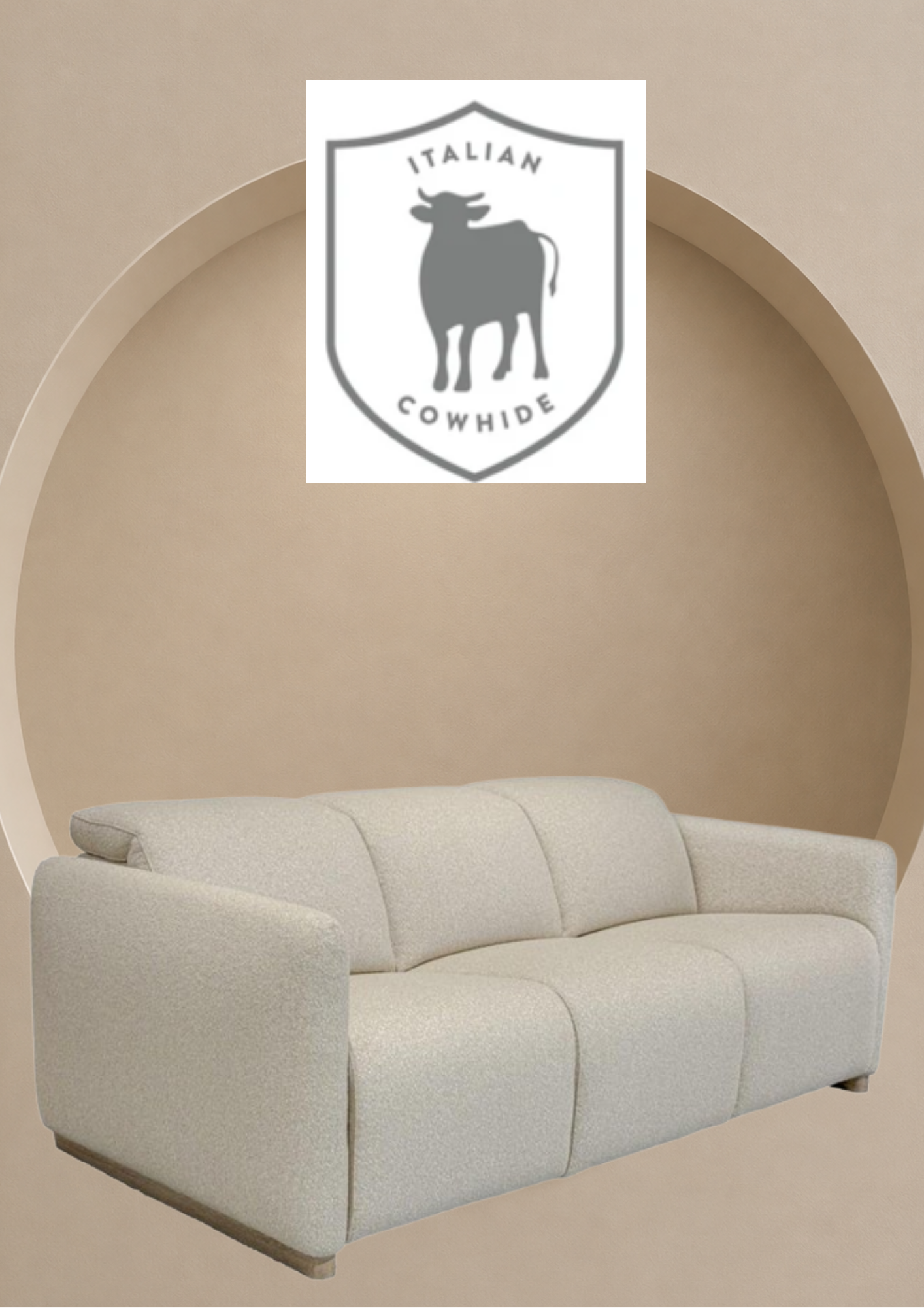 ZENVIA Leather Electric Recliner Sofa (Headrest & Footrest)