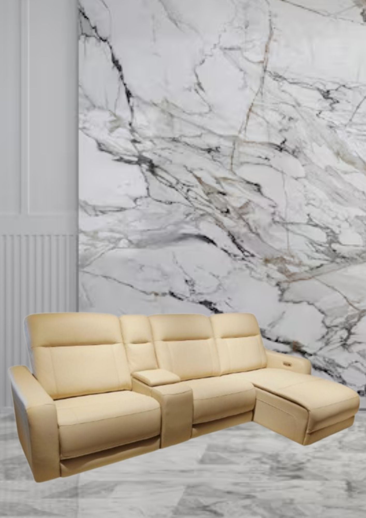 Boracay Leather Double Electric Recliner (Headrest & Footrest)