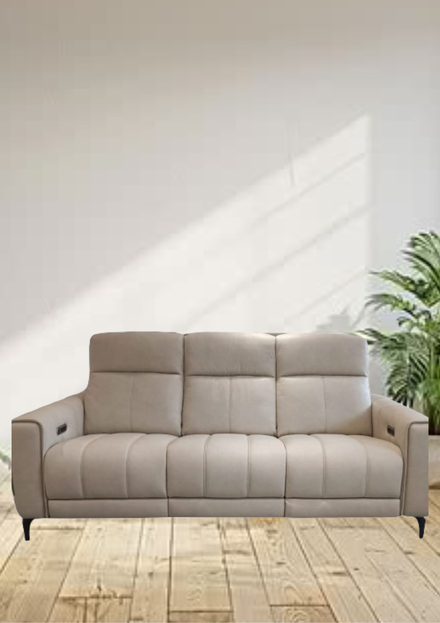 Azzura Full Leather Sofa with Electric Recliner (Headrest and Footrest)