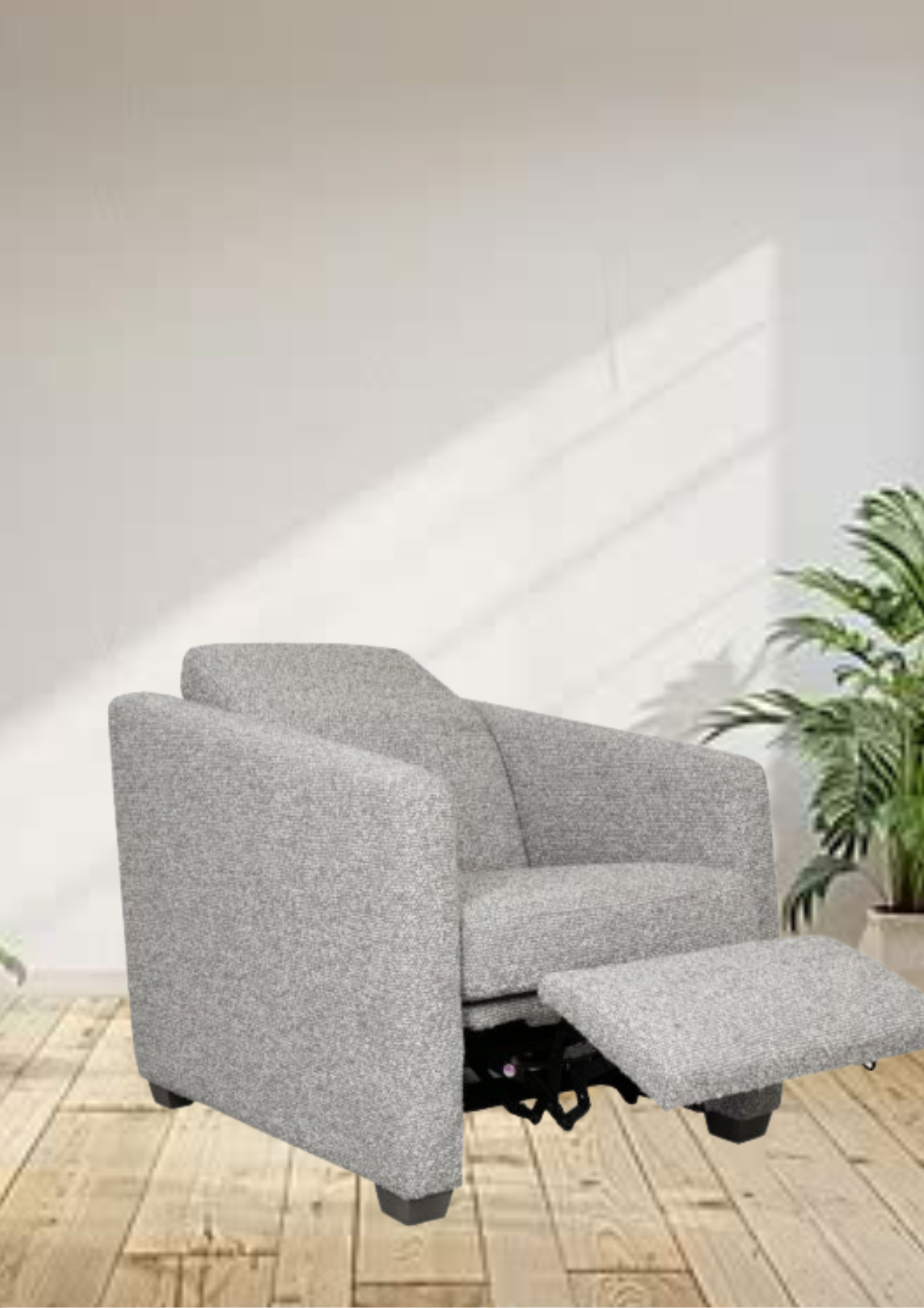 Ayden Barrel Fabric Sofa with Dual Motorised Recliner
