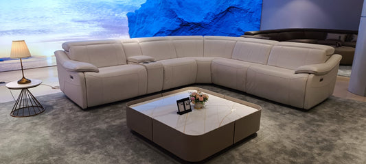 Elegance Double Electric Recliner Leather Sofa