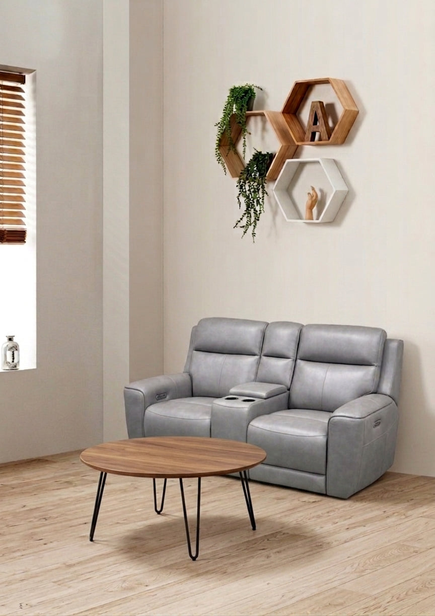 Aurelia Leather Electric Recliner Sofa with Massage (Headrest & Footrest)