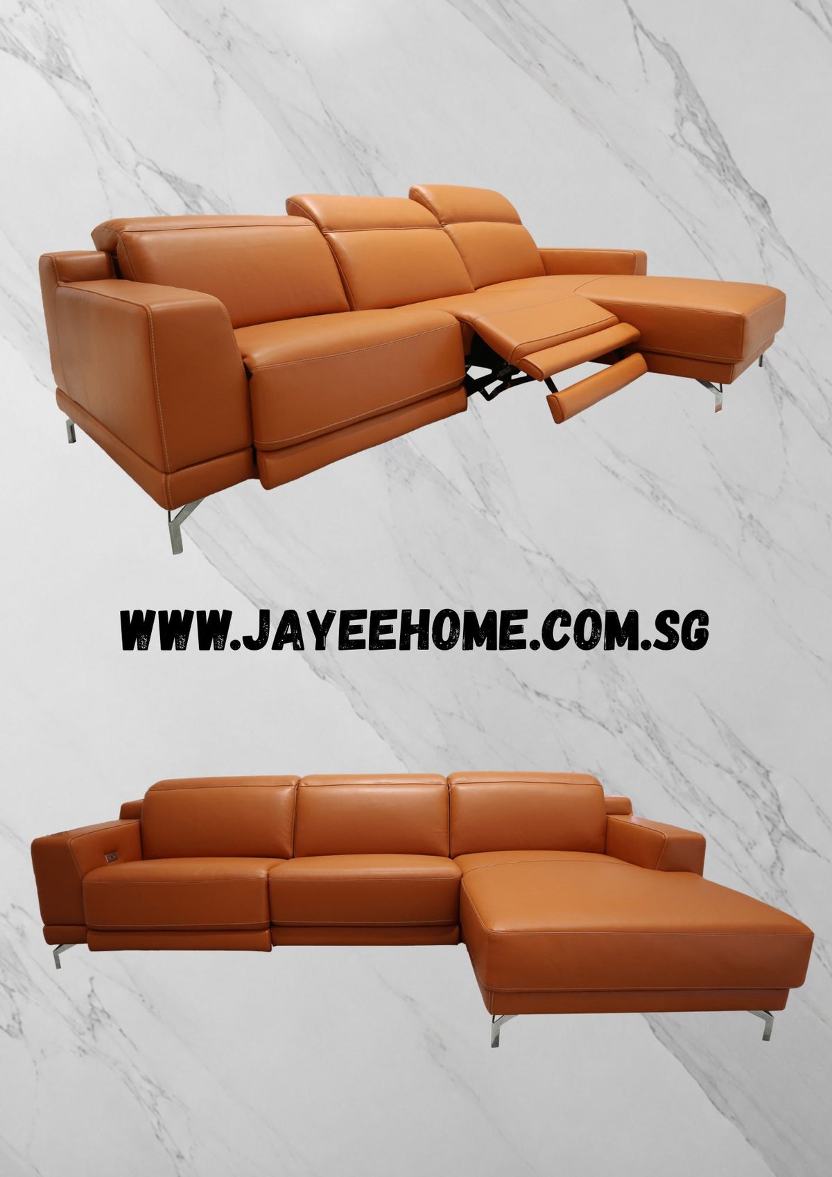 Summer Leather, Electric Recliner Sofa (Headrest & Footrest)