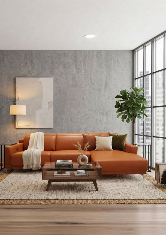 Summer Leather, Electric Recliner Sofa (Headrest & Footrest)