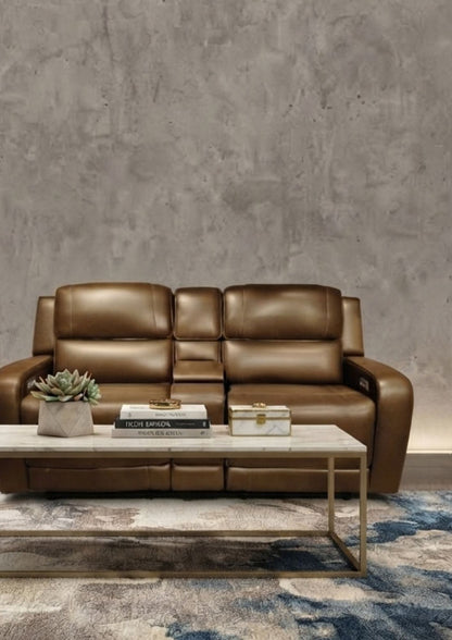 Harmony Leather Electric Recliner Sofa (Headrest & Footrest with Massage)