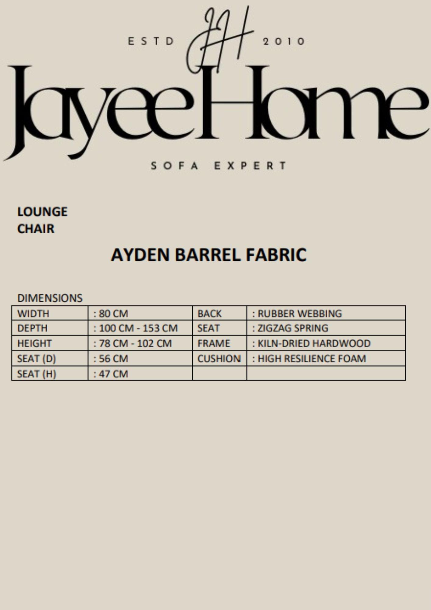 Ayden Barrel Fabric Sofa