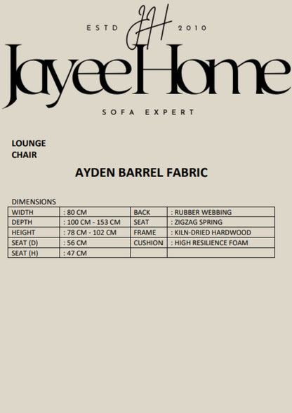 Ayden Barrel Fabric Sofa