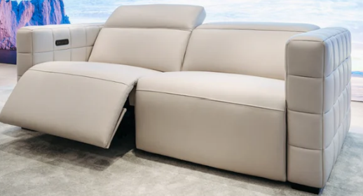Cubeo Leather Electric Recliner Sofa (Headrest & Footrest)