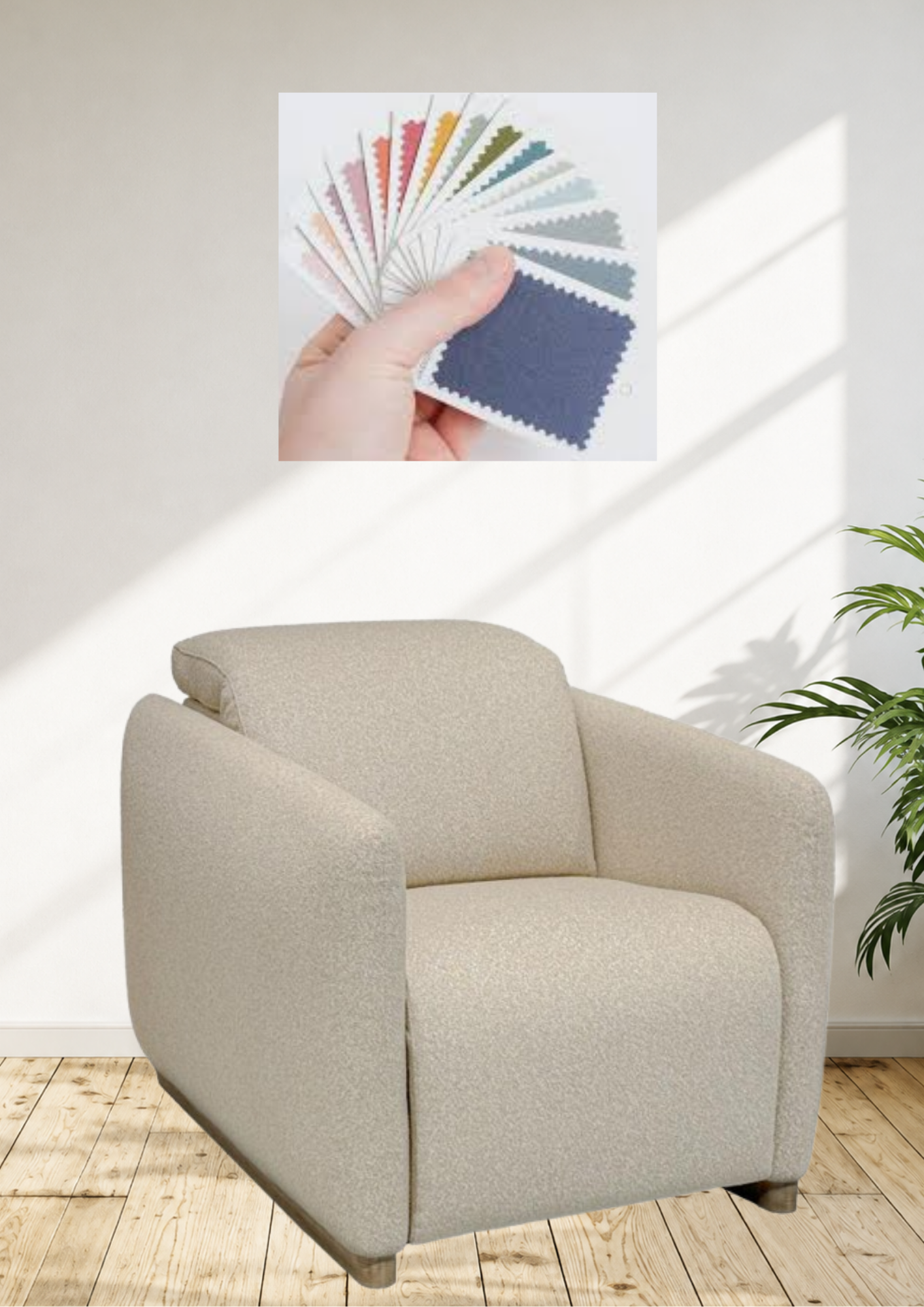 ZENVIA Fabric Electric Recliner Sofa (Headrest & Footrest)