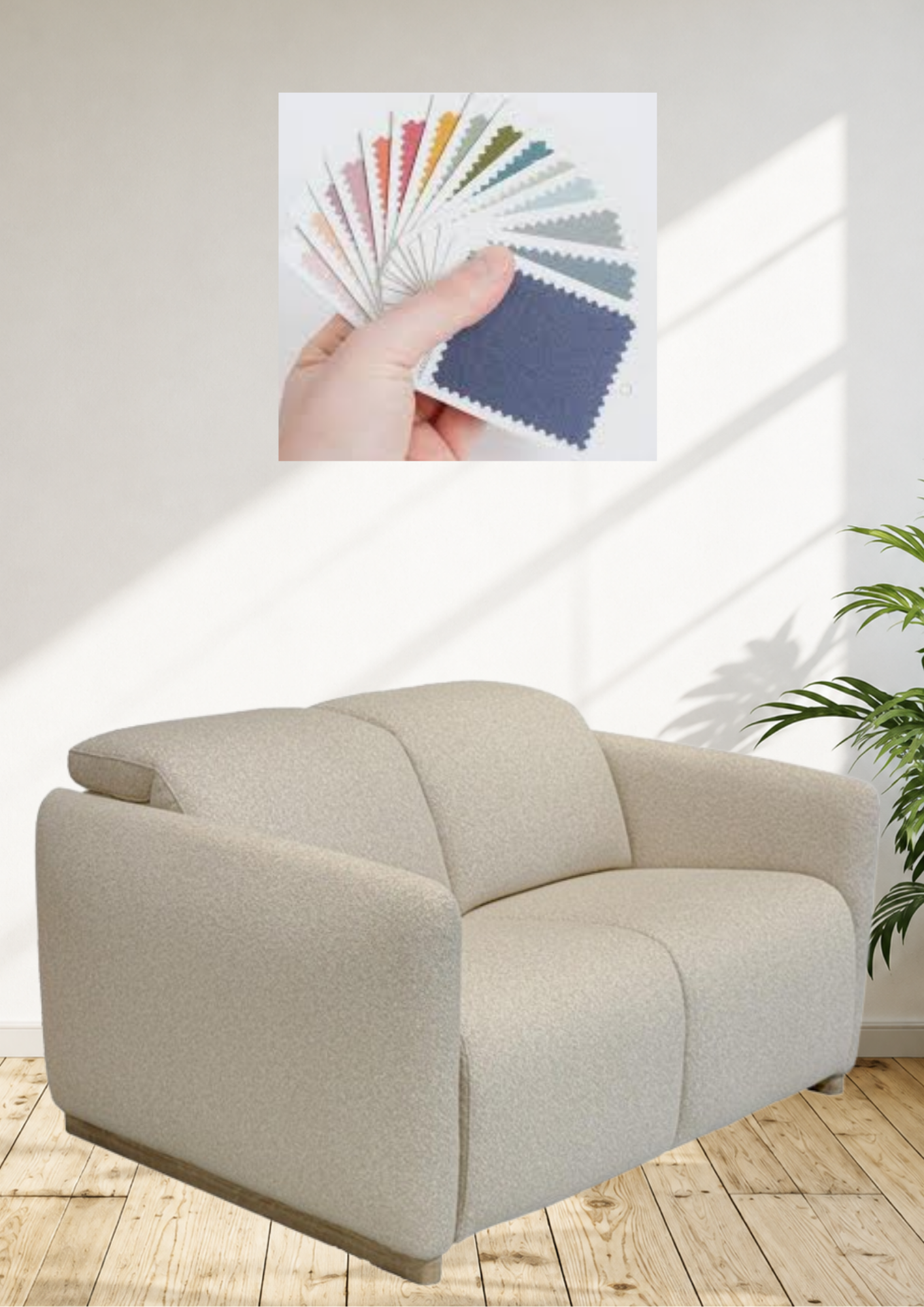 ZENVIA Fabric Electric Recliner Sofa (Headrest & Footrest)