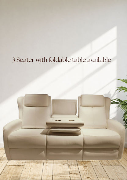 Shine On Leather Electric Recliner Sofa (Headrest & Footrest)