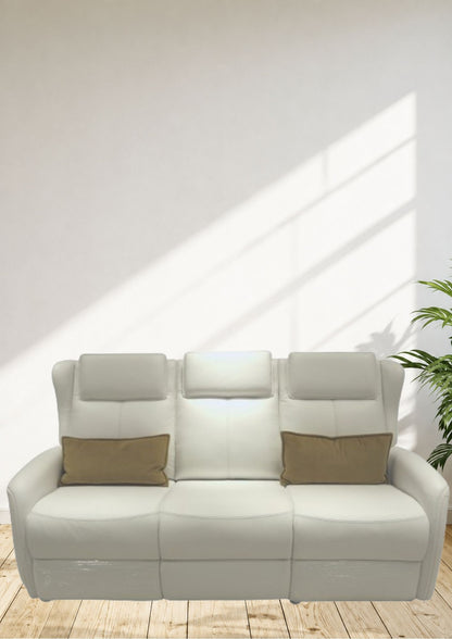 Shine On Leather Electric Recliner Sofa (Headrest & Footrest)
