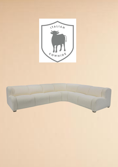 Calora Premium Leather Sectional Sofa (Headrest & Footrest)