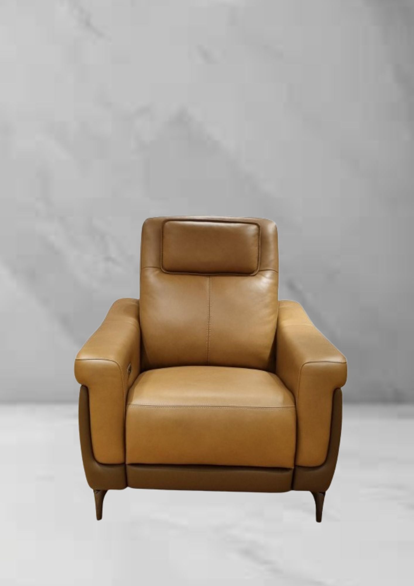 Lavish Leather Recliner Sofa (Headrest & Footrest)