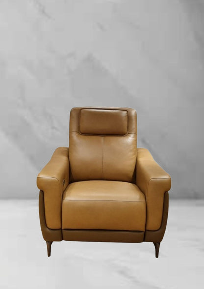 Lavish Leather Recliner Sofa (Headrest & Footrest)