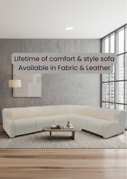 Calora Fabric Sectional Sofa, Electric Recliner (Headrest & Footrest)