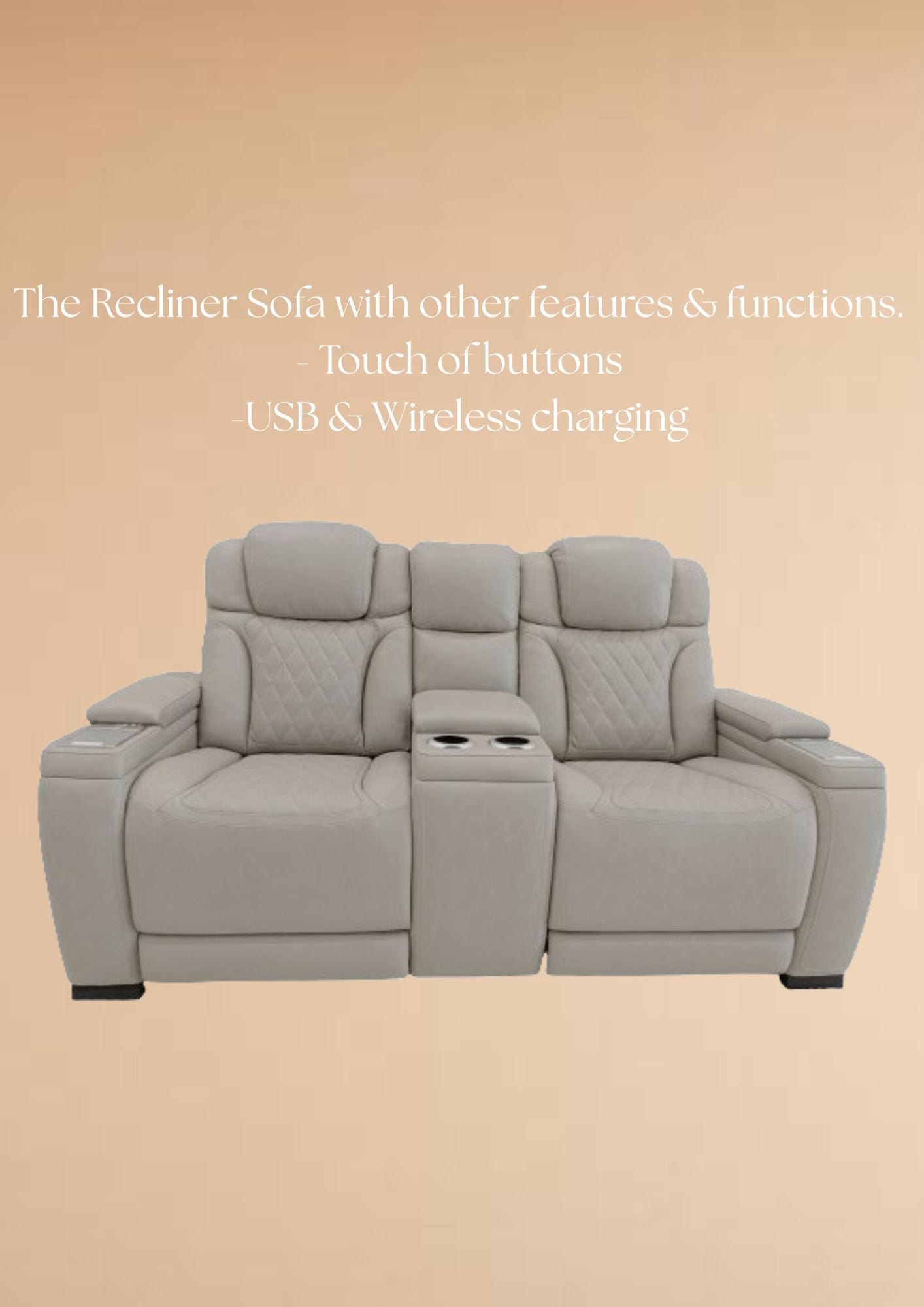 First Class Leather Electric Recliner Sofa (Headrest, Footrest & Lumbar)