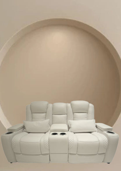 Luscious Leather Recliner Sofa (Headrest & Footrest)