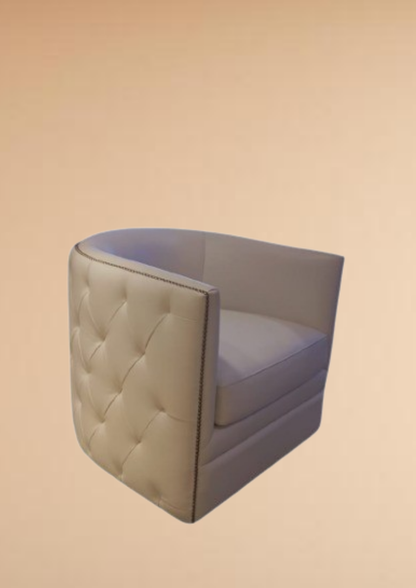 Karatos Leather Lounge Chair (With Nail trimming & Blind Tufting)