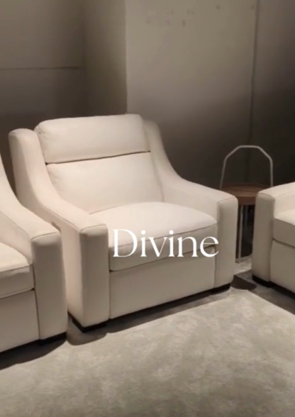 Divine Leather Double Electric Recliner Sofa (Headrest & Footrest)