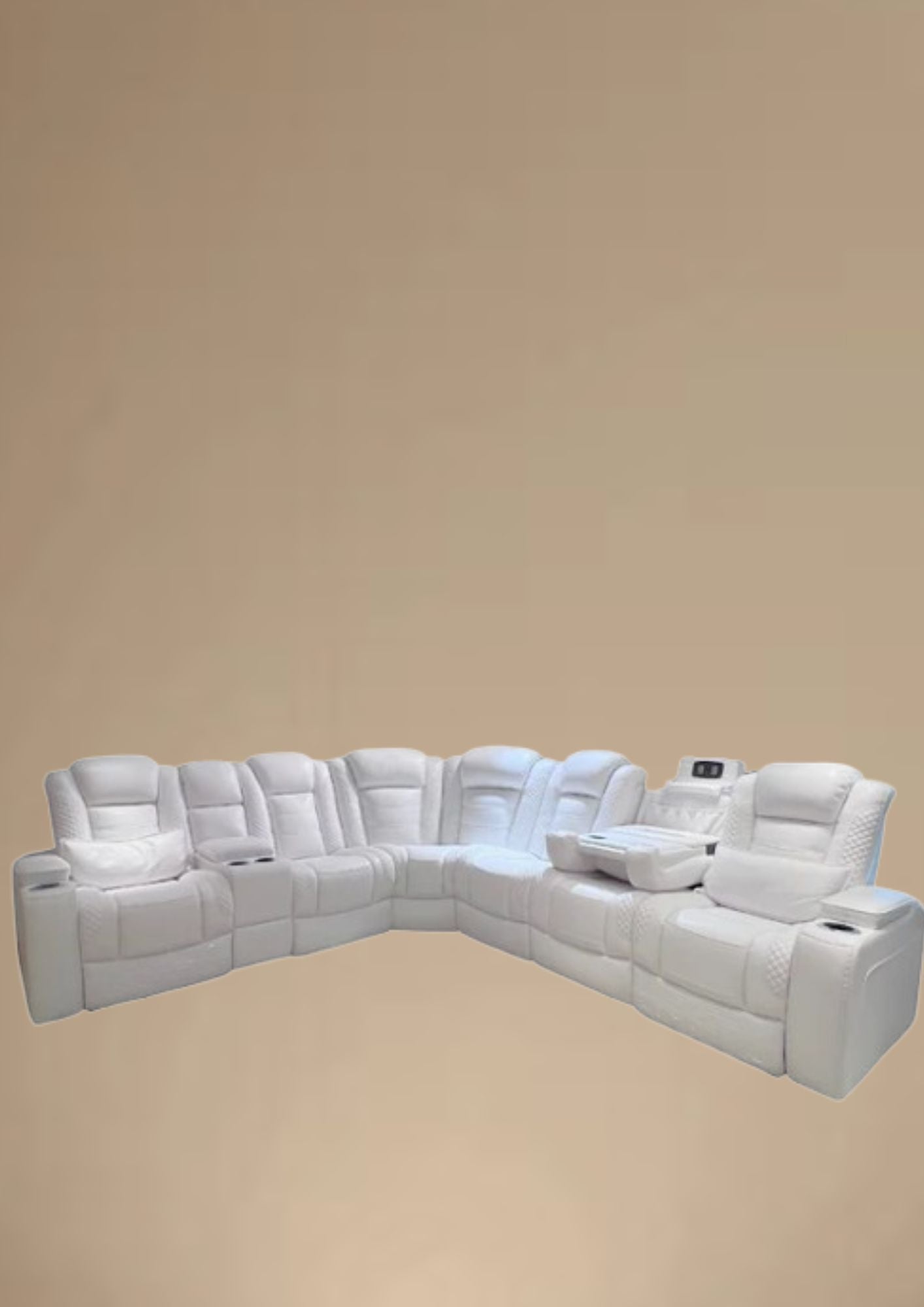 Luscious Leather Recliner Sofa (Headrest & Footrest)