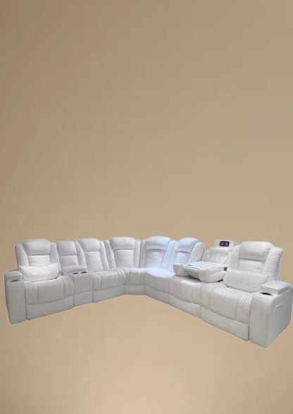 Luscious Leather Recliner Sofa (Headrest & Footrest)