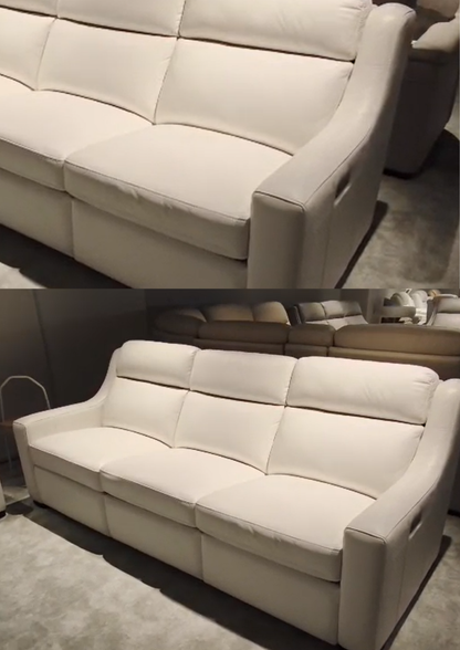 Divine Leather Double Electric Recliner Sofa (Headrest & Footrest)