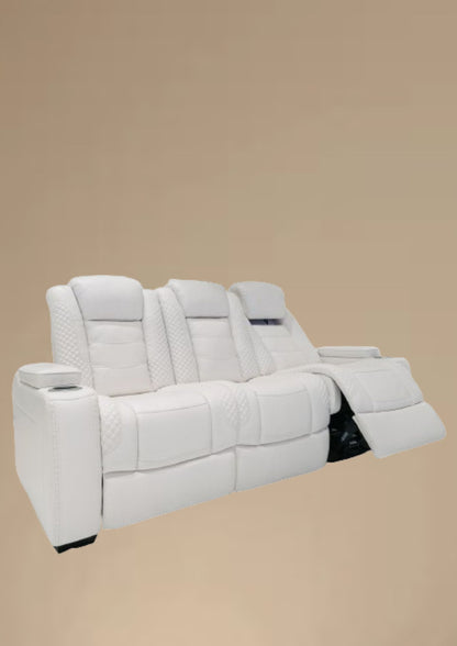 Luscious Leather Recliner Sofa (Headrest & Footrest)