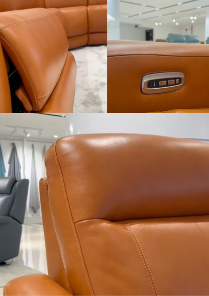 Boracay Leather Electric Recliner Sofa (Headrest & Footrest)