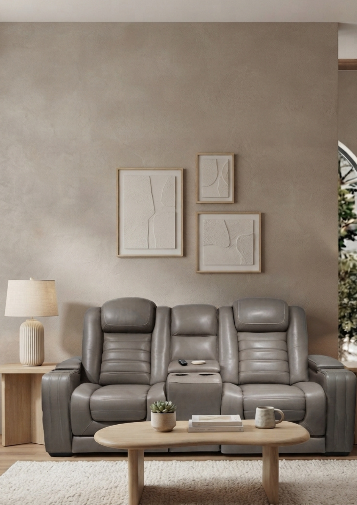 Director Leather Double Electric Recliner Sofa (Headrest, Footrest & Massage)
