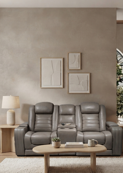 Director Leather Double Electric Recliner Sofa (Headrest, Footrest & Massage)
