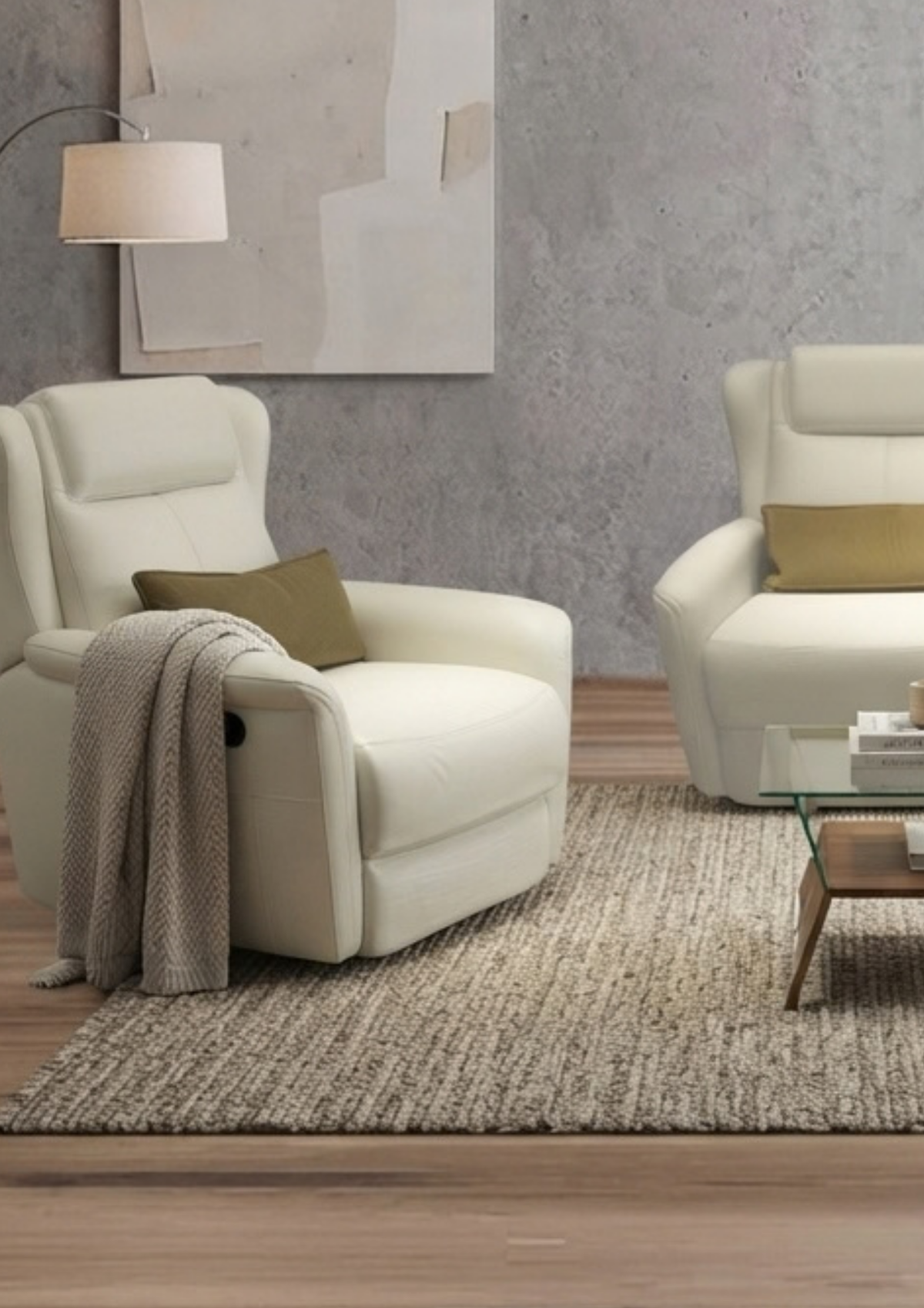 Shine On Leather Electric Recliner Sofa (Headrest & Footrest)
