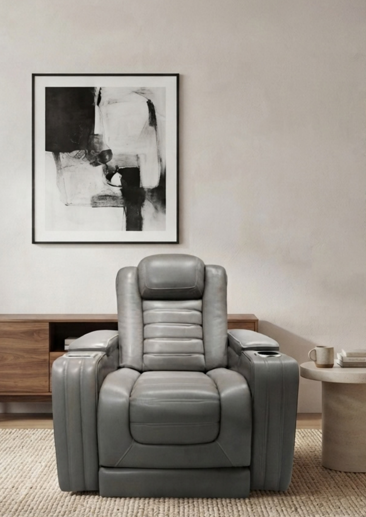 Director Leather Double Electric Recliner Sofa (Headrest, Footrest & Massage)