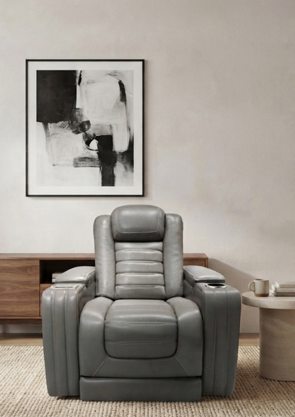 Director Leather Double Electric Recliner Sofa (Headrest, Footrest & Massage)