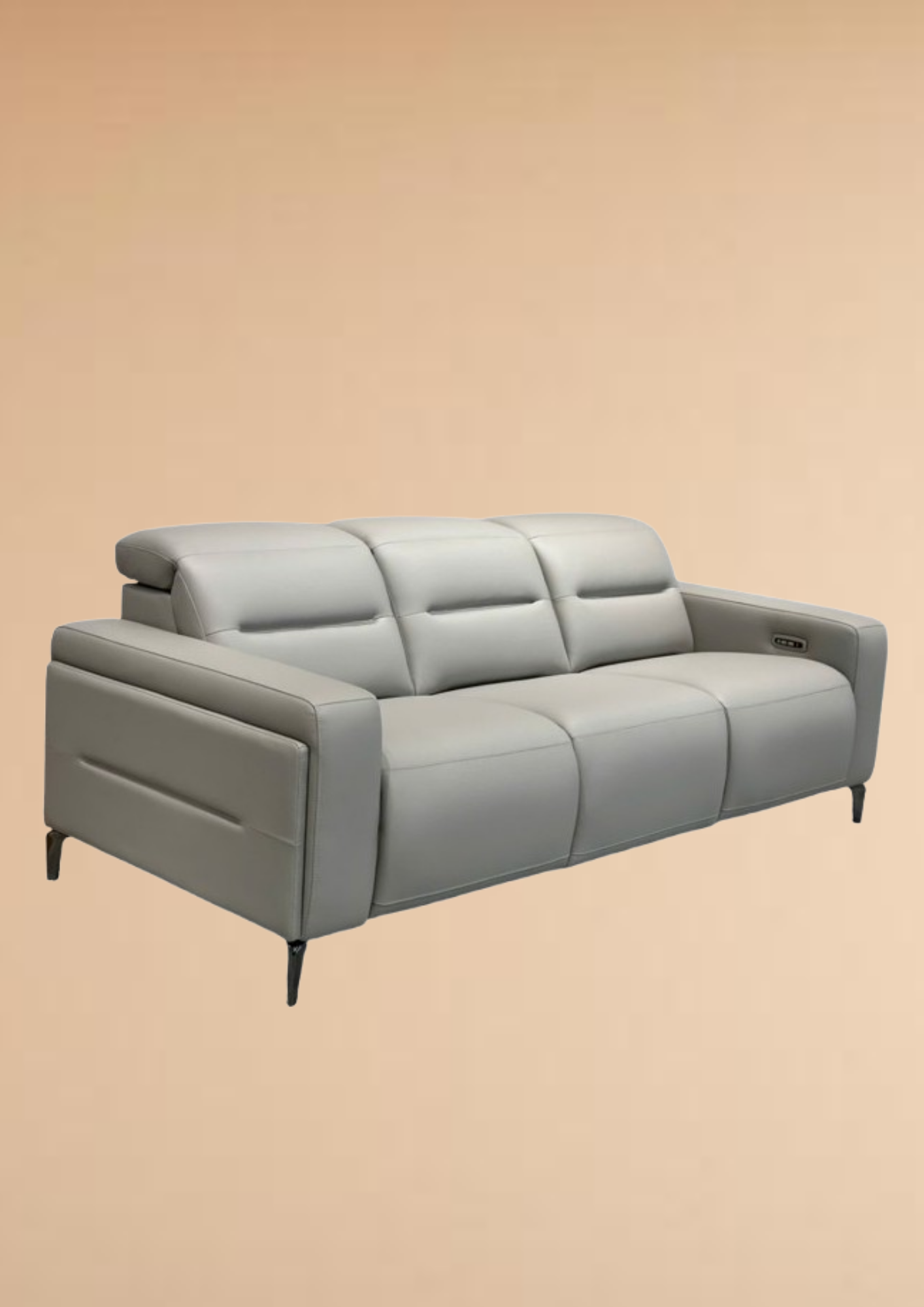 Axis Electric Motorized Recliner Leather Sofa (Headrest & Footrest)