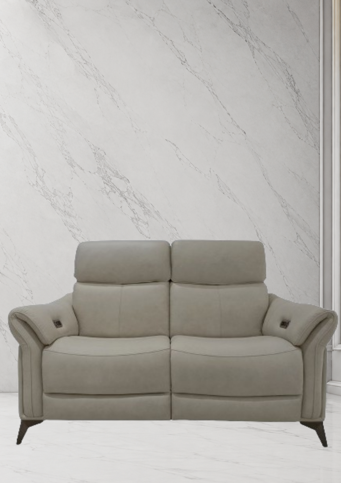 Dazzling Leather Double Electric Recliner Sofa (Headrest & Footrest)