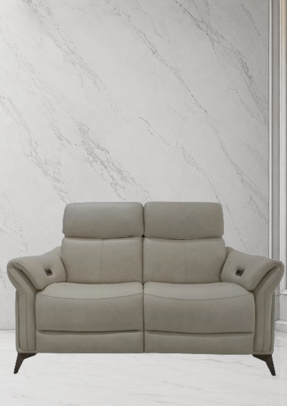 Dazzling Leather Double Electric Recliner Sofa (Headrest & Footrest)