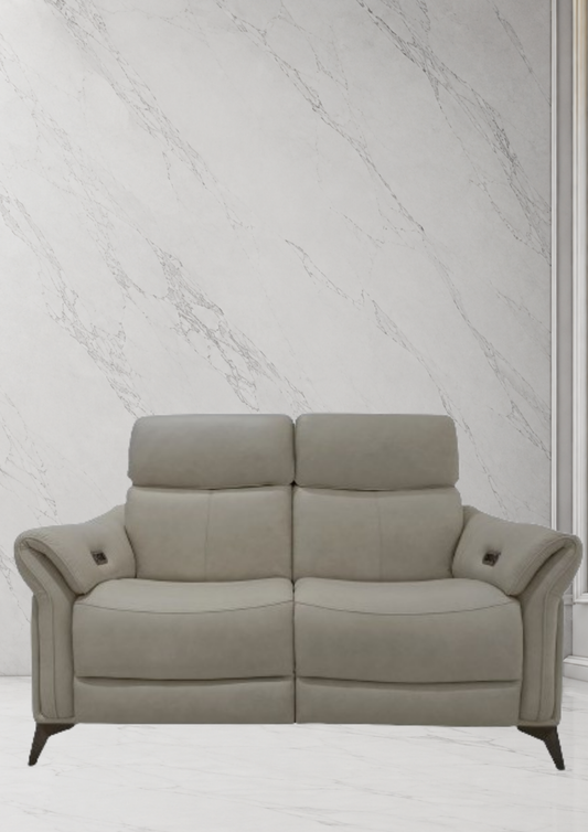 Dazzling Leather Double Electric Recliner Sofa (Headrest & Footrest)