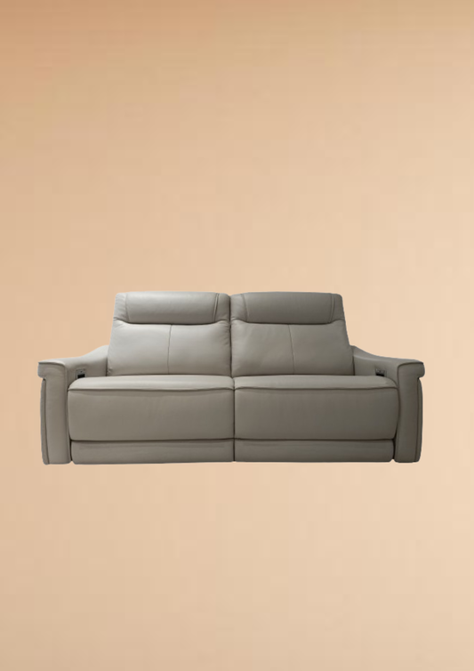 Aurora Leather Double Electric Recliner (Headrest & Footrest)