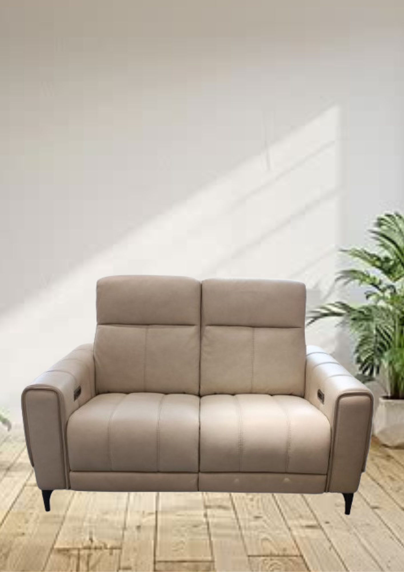 Azzura Full Leather Sofa with Electric Recliner (Headrest and Footrest)