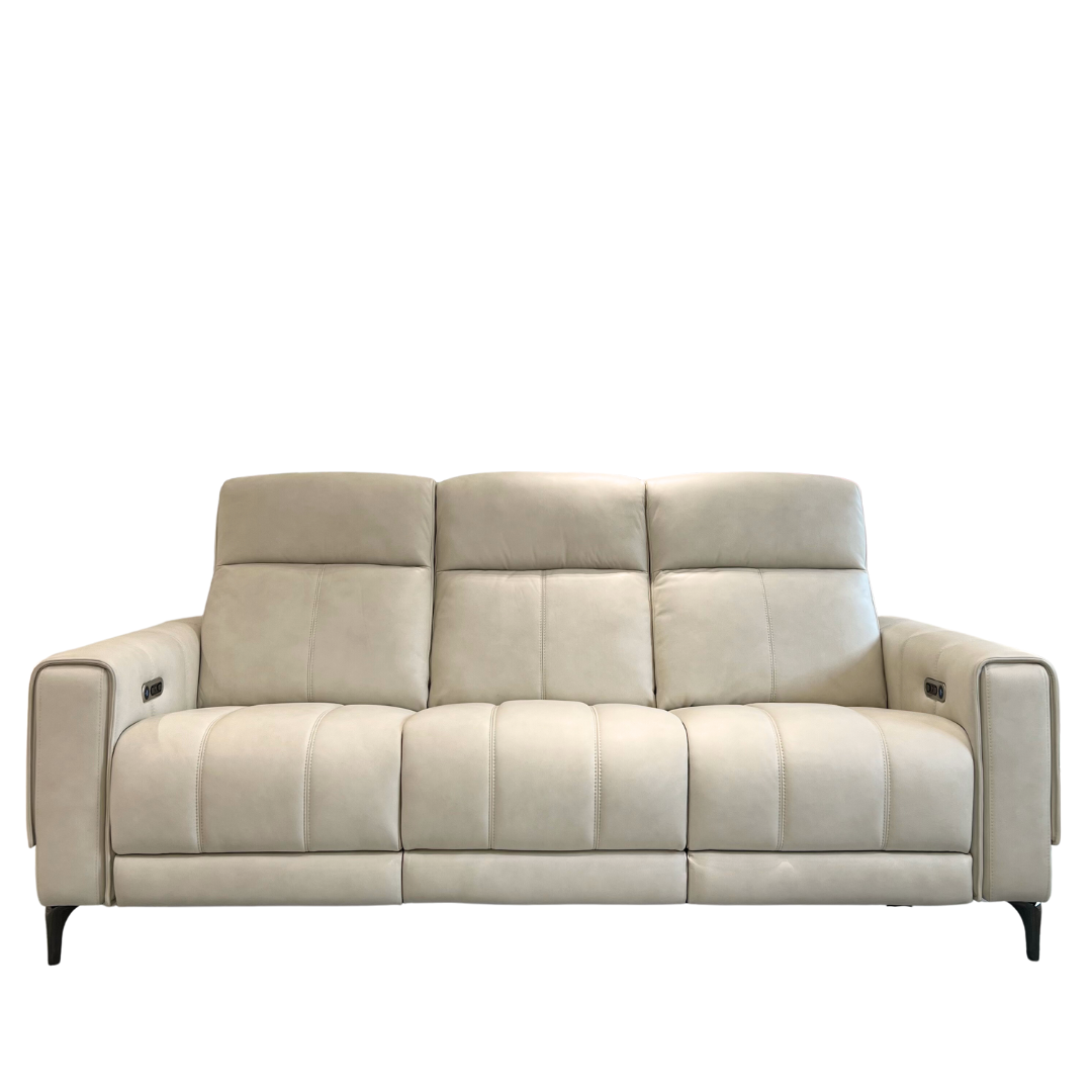 Azzurra, 3 Seater Leather Reclining Sofa Jayee Home