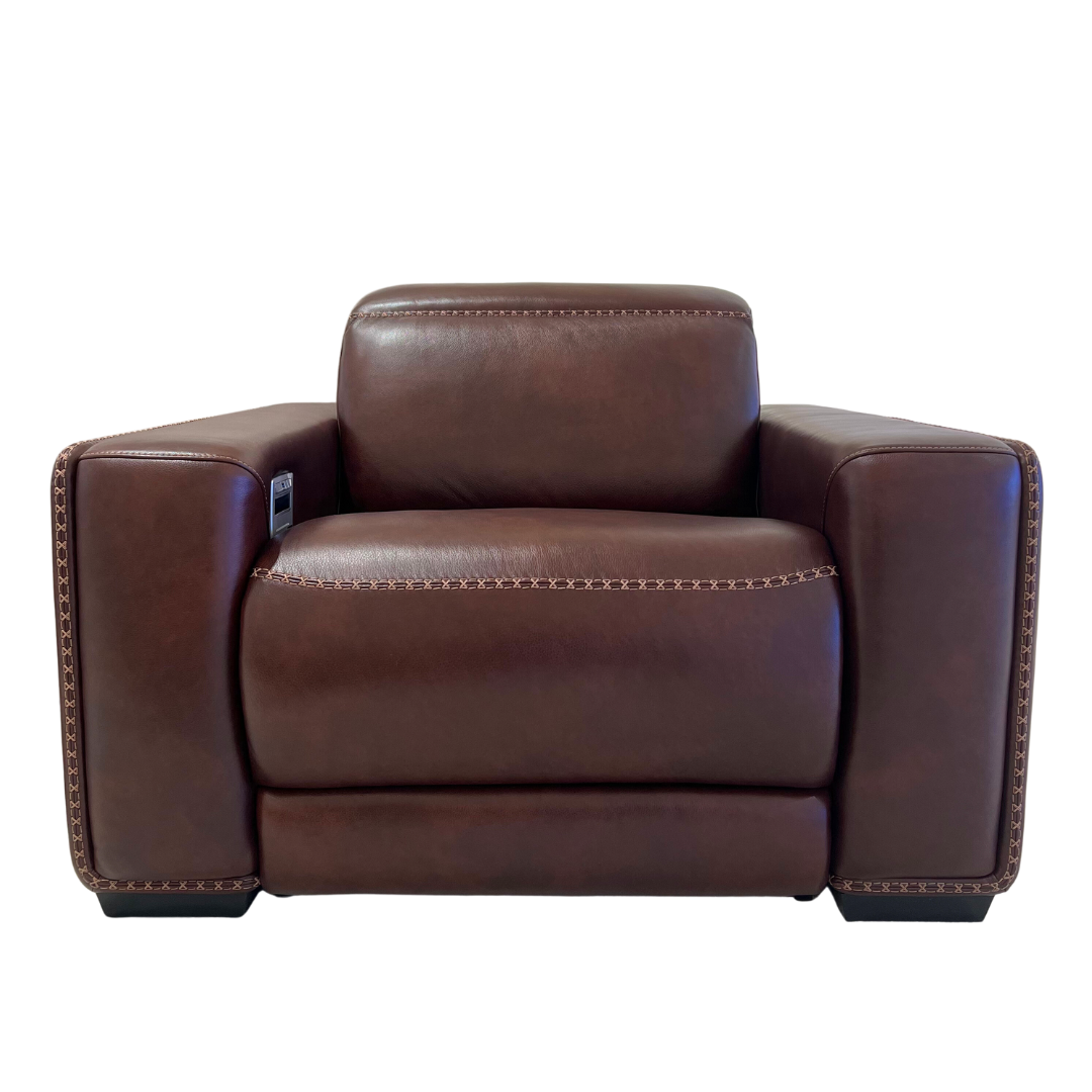 Grande (Elpaso Walnut), 1 Seater Leather Reclining Sofa Jayee Home SALE
