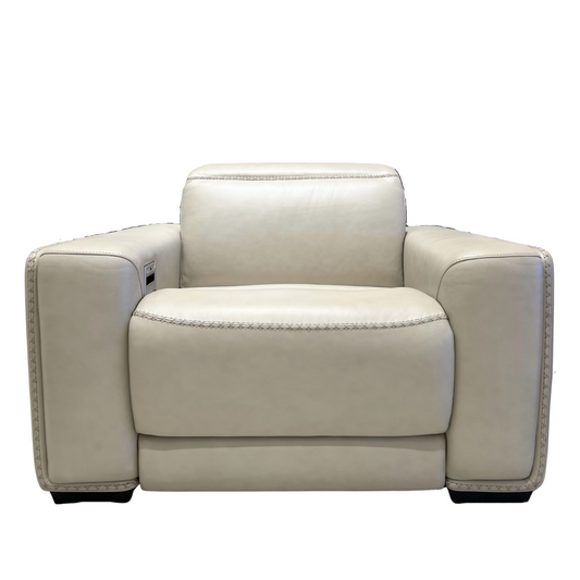 Grande (Heecules Off-White), 1 Seater Leather Reclining Sofa Jayee Home SALE