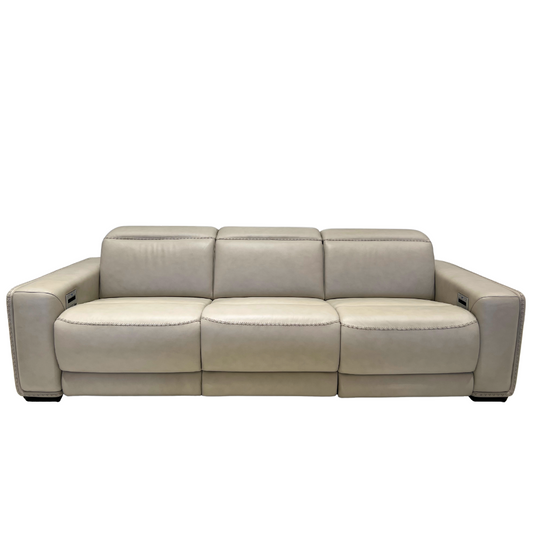 Grande (Heecules Off-White), 3 Seater Leather Reclining Sofa Jayee Home SALE
